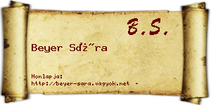 Beyer Sára névjegykártya