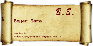 Beyer Sára névjegykártya